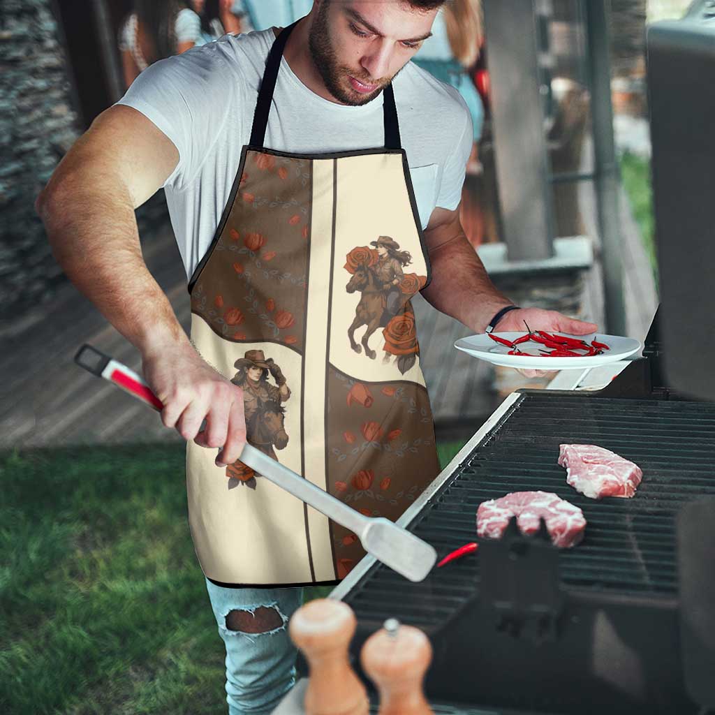 Cowgirl Apron Rose Retro Western Yoke - Wonder Print Shop