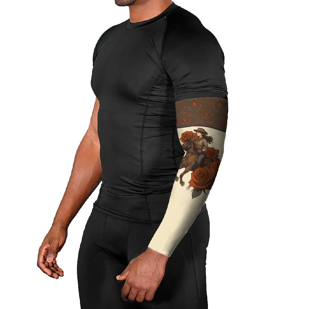 Cowgirl Arm Sleeves Rose Retro Western Yoke - Wonder Print Shop