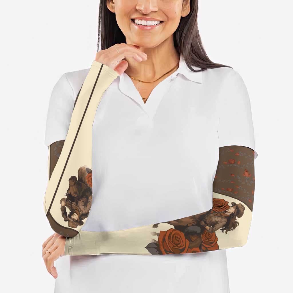 Cowgirl Arm Sleeves Rose Retro Western Yoke - Wonder Print Shop