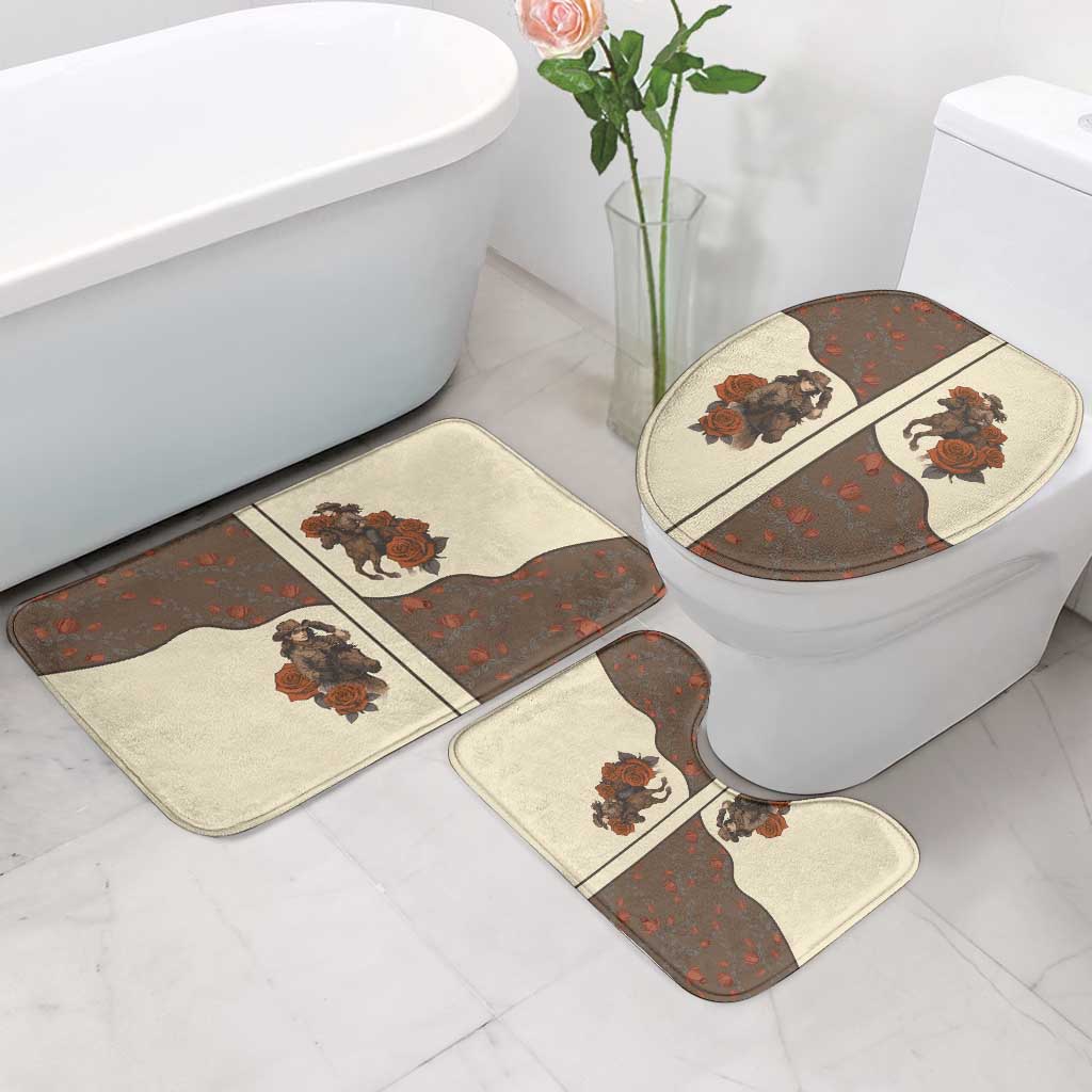 Cowgirl Bathroom Set Rose Retro Western Yoke - Wonder Print Shop
