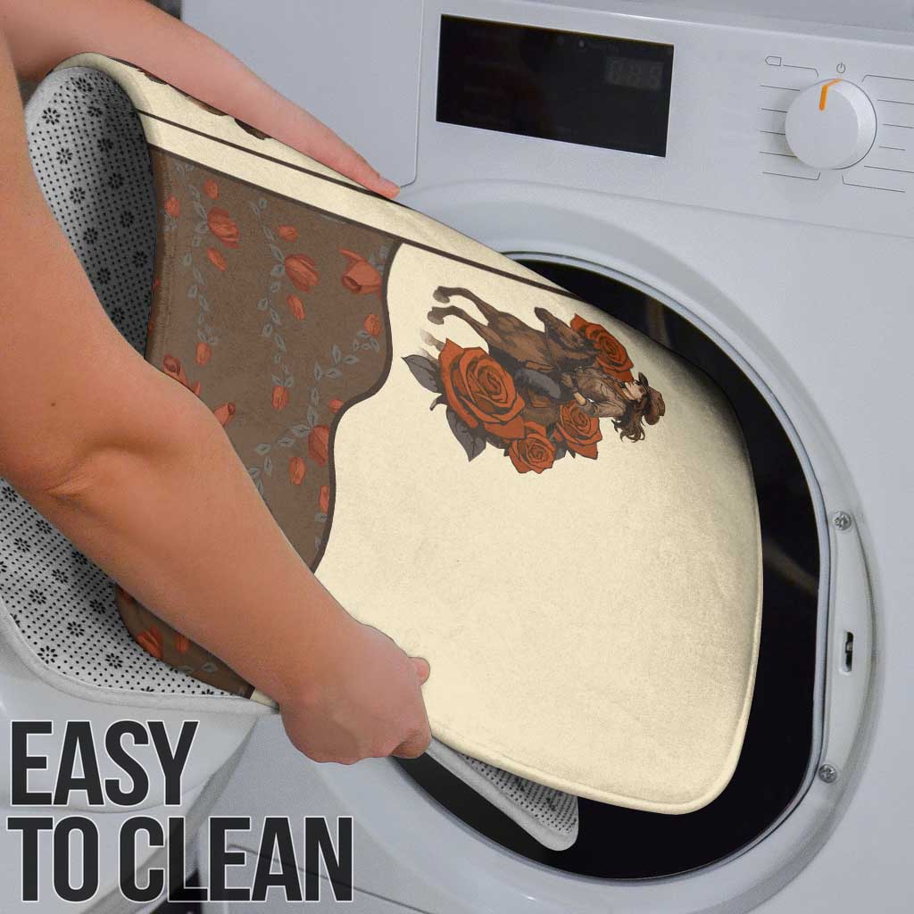 Cowgirl Bathroom Set Rose Retro Western Yoke - Wonder Print Shop