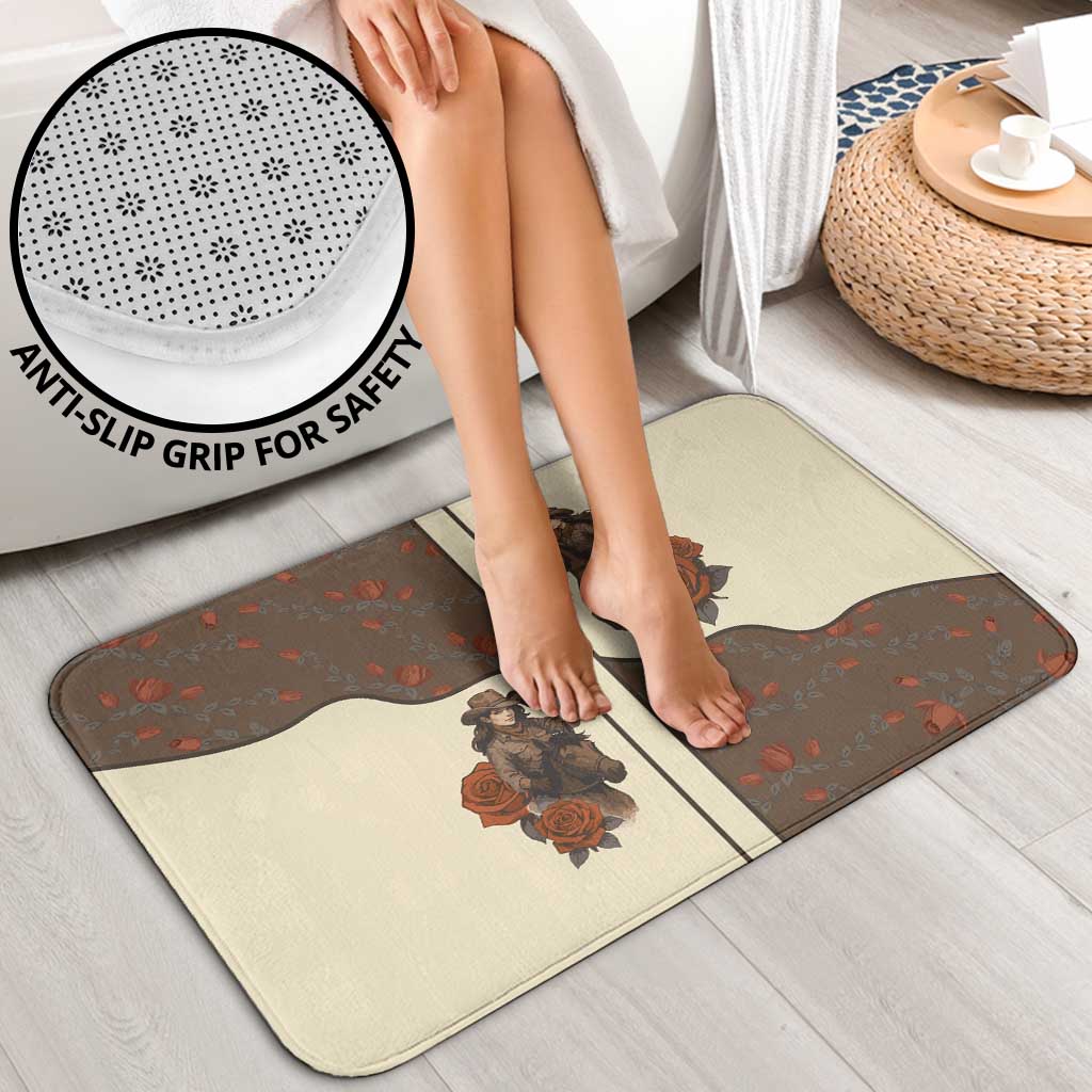 Cowgirl Bathroom Set Rose Retro Western Yoke - Wonder Print Shop