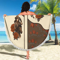 Cowgirl Beach Blanket Rose Retro Western Yoke - Wonder Print Shop