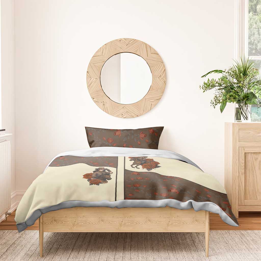 Cowgirl Bedding Set Rose Retro Western Yoke - Wonder Print Shop