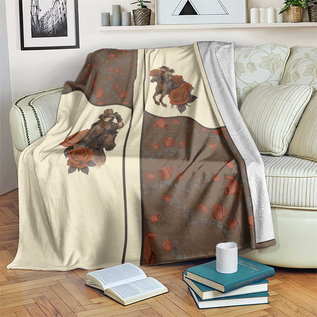 Cowgirl Blanket Rose Retro Western Yoke - Wonder Print Shop