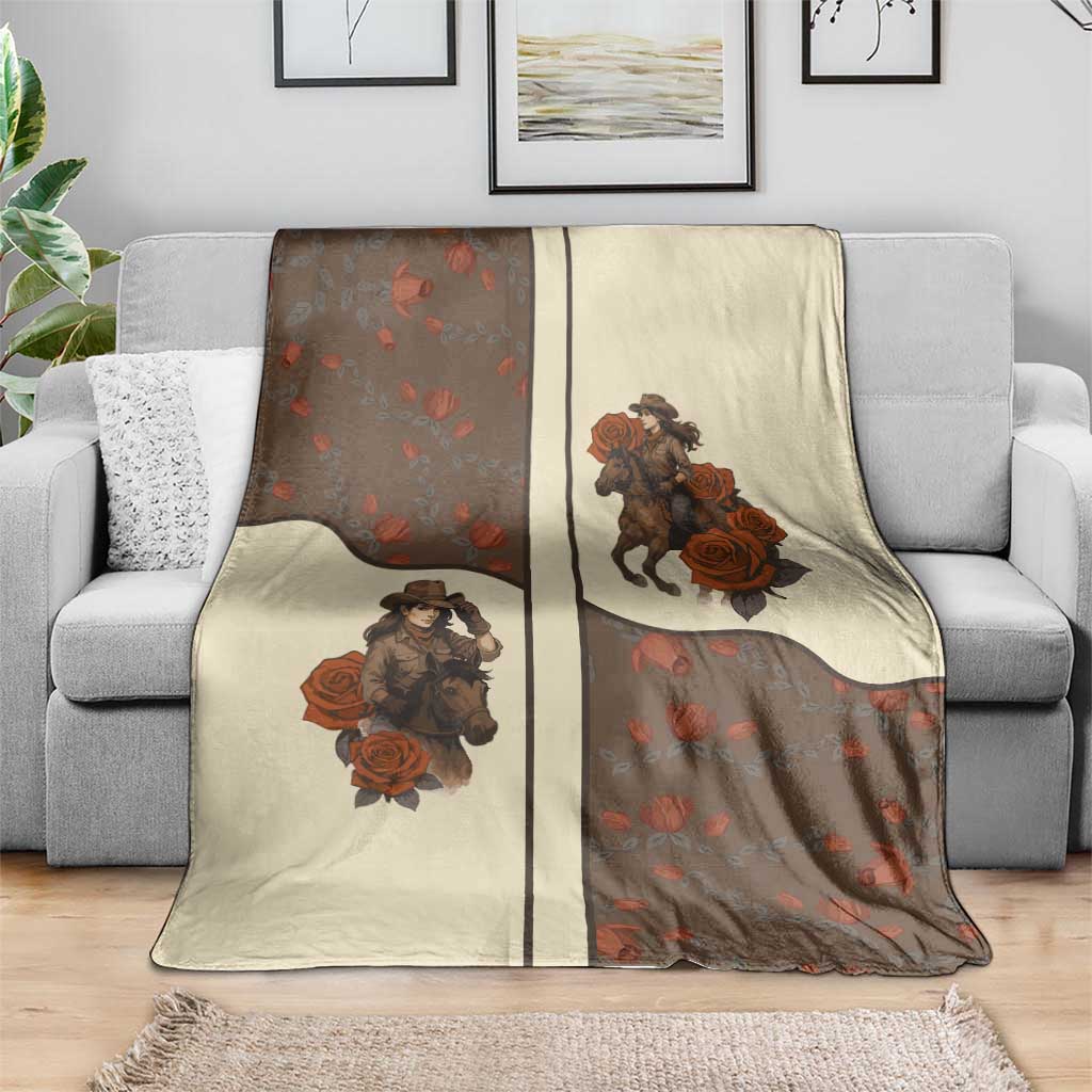 Cowgirl Blanket Rose Retro Western Yoke - Wonder Print Shop