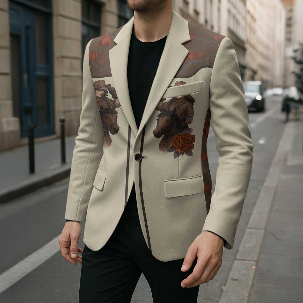 Cowgirl Blazer Rose Retro Western Yoke - Wonder Print Shop