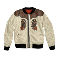 Cowgirl Bomber Jacket Rose Retro Western Yoke - Wonder Print Shop