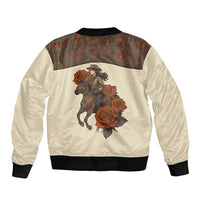 Cowgirl Bomber Jacket Rose Retro Western Yoke - Wonder Print Shop