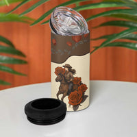 Cowgirl 4 in 1 Can Cooler Tumbler Rose Retro Western Yoke - Wonder Print Shop