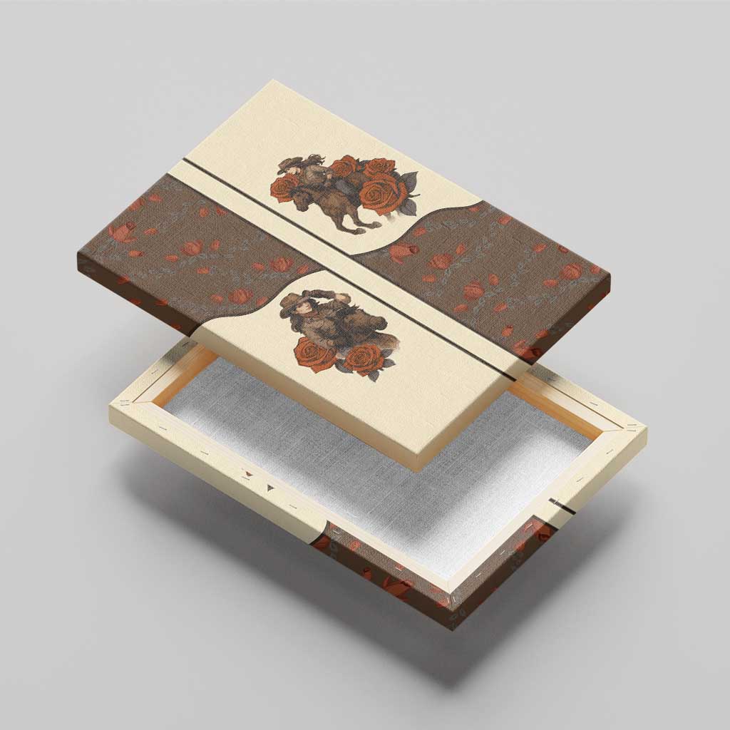 Cowgirl Canvas Wall Art Rose Retro Western Yoke - Wonder Print Shop