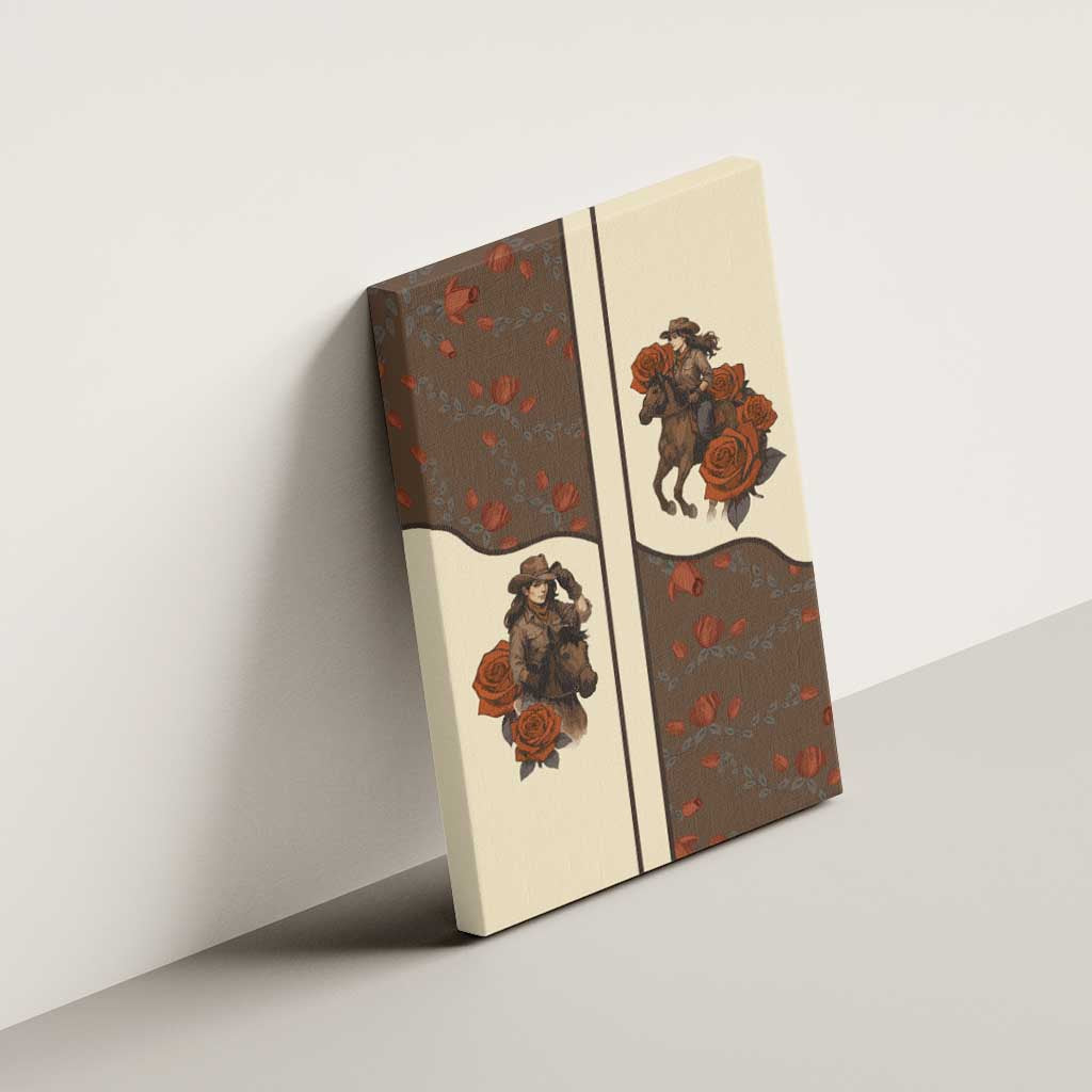 Cowgirl Canvas Wall Art Rose Retro Western Yoke - Wonder Print Shop