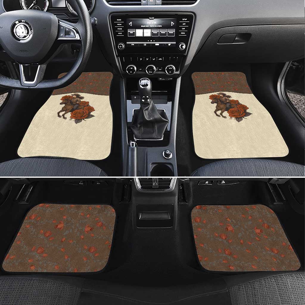 Cowgirl Car Mats Rose Retro Western Yoke - Wonder Print Shop