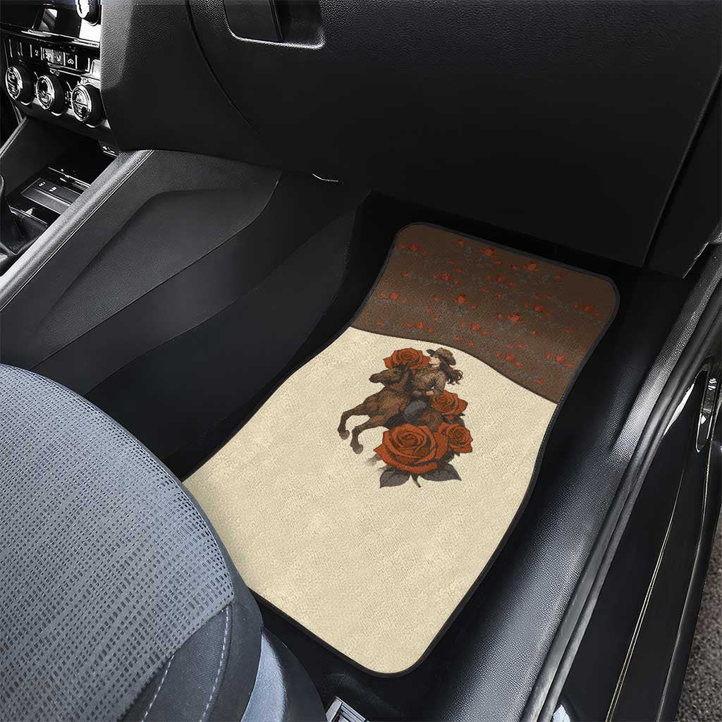 Cowgirl Car Mats Rose Retro Western Yoke - Wonder Print Shop