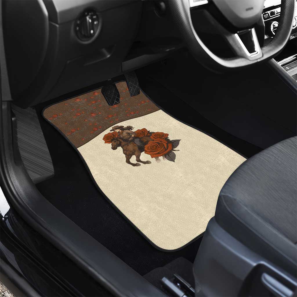 Cowgirl Car Mats Rose Retro Western Yoke - Wonder Print Shop