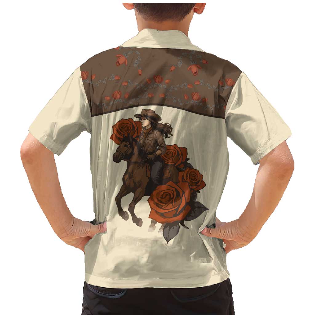 Cowgirl Family Matching Mermaid Dress and Hawaiian Shirt Rose Retro Western Yoke - Wonder Print Shop