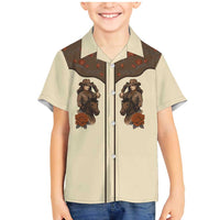 Cowgirl Family Matching Mermaid Dress and Hawaiian Shirt Rose Retro Western Yoke - Wonder Print Shop