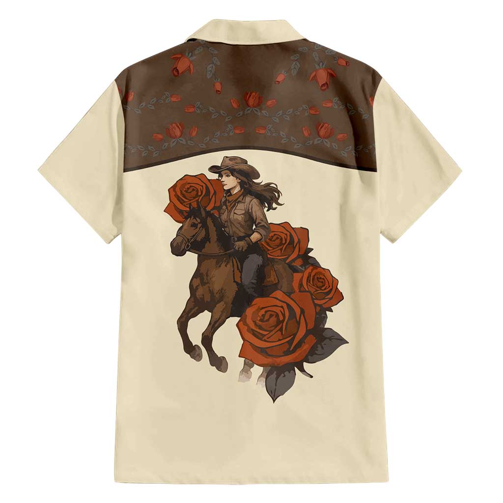 Cowgirl Family Matching Off Shoulder Short Dress and Hawaiian Shirt Rose Retro Western Yoke - Wonder Print Shop