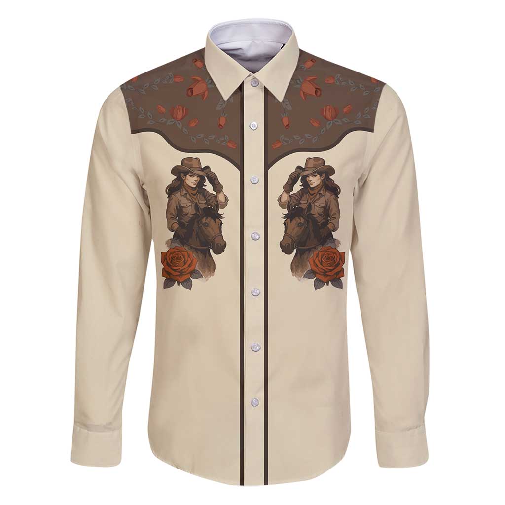 Cowgirl Family Matching Puletasi and Hawaiian Shirt Rose Retro Western Yoke - Wonder Print Shop