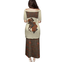 Cowgirl Family Matching Puletasi and Hawaiian Shirt Rose Retro Western Yoke - Wonder Print Shop