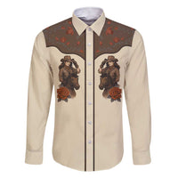 Cowgirl Family Matching Short Sleeve Bodycon Dress and Hawaiian Shirt Rose Retro Western Yoke - Wonder Print Shop