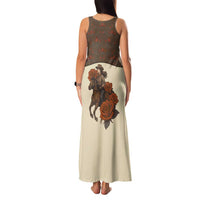 Cowgirl Family Matching Tank Maxi Dress and Hawaiian Shirt Rose Retro Western Yoke - Wonder Print Shop
