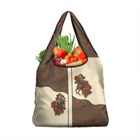 Cowgirl Grocery Bag Rose Retro Western Yoke - Wonder Print Shop