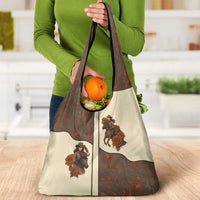 Cowgirl Grocery Bag Rose Retro Western Yoke - Wonder Print Shop