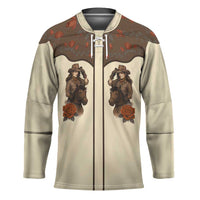 Cowgirl Hockey Jersey Rose Retro Western Yoke - Wonder Print Shop