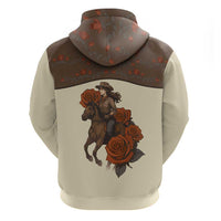 Cowgirl Hoodie Rose Retro Western Yoke - Wonder Print Shop