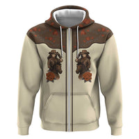 Cowgirl Hoodie Rose Retro Western Yoke - Wonder Print Shop