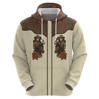 Cowgirl Hoodie Rose Retro Western Yoke - Wonder Print Shop
