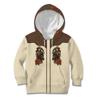 Cowgirl Kid Hoodie Rose Retro Western Yoke - Wonder Print Shop