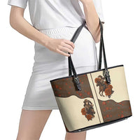 Cowgirl Leather Tote Bag Rose Retro Western Yoke - Wonder Print Shop