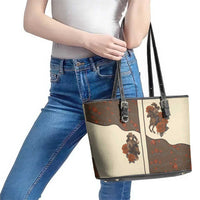 Cowgirl Leather Tote Bag Rose Retro Western Yoke - Wonder Print Shop