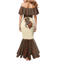 Cowgirl Mermaid Dress Rose Retro Western Yoke - Wonder Print Shop