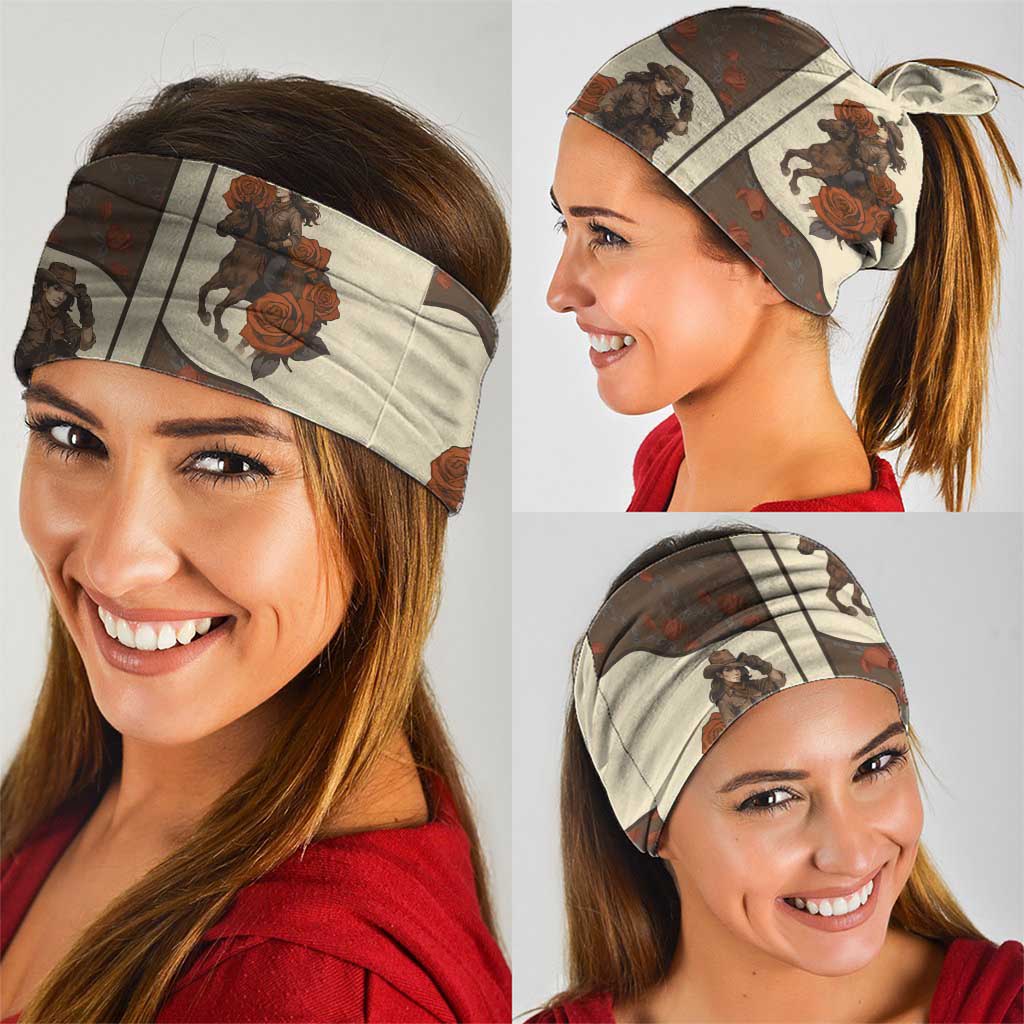 Cowgirl Neck Gaiter Rose Retro Western Yoke - Wonder Print Shop