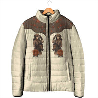 Cowgirl Padded Jacket Rose Retro Western Yoke - Wonder Print Shop