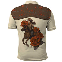 Cowgirl Polo Shirt Rose Retro Western Yoke - Wonder Print Shop
