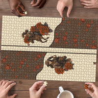 Cowgirl Puzzle Rose Retro Western Yoke - Wonder Print Shop