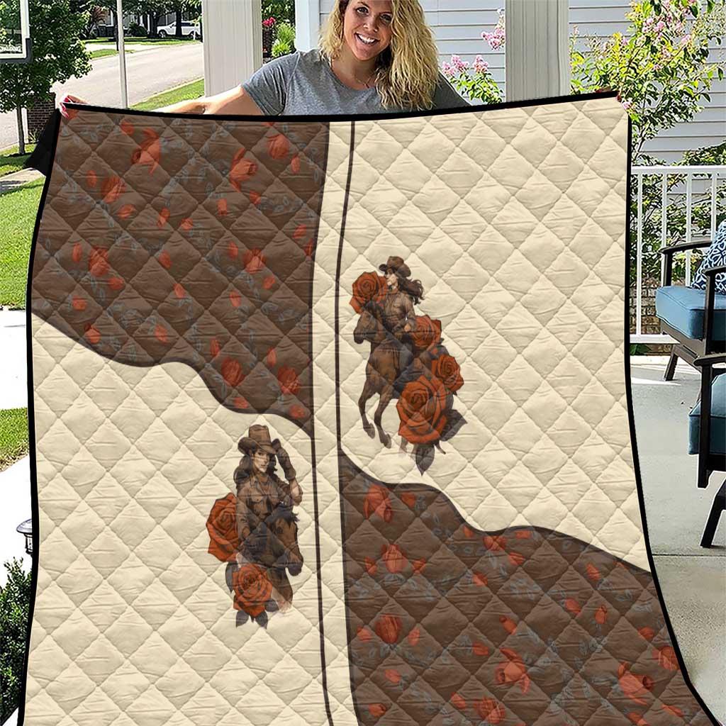 Cowgirl Quilt Rose Retro Western Yoke - Wonder Print Shop