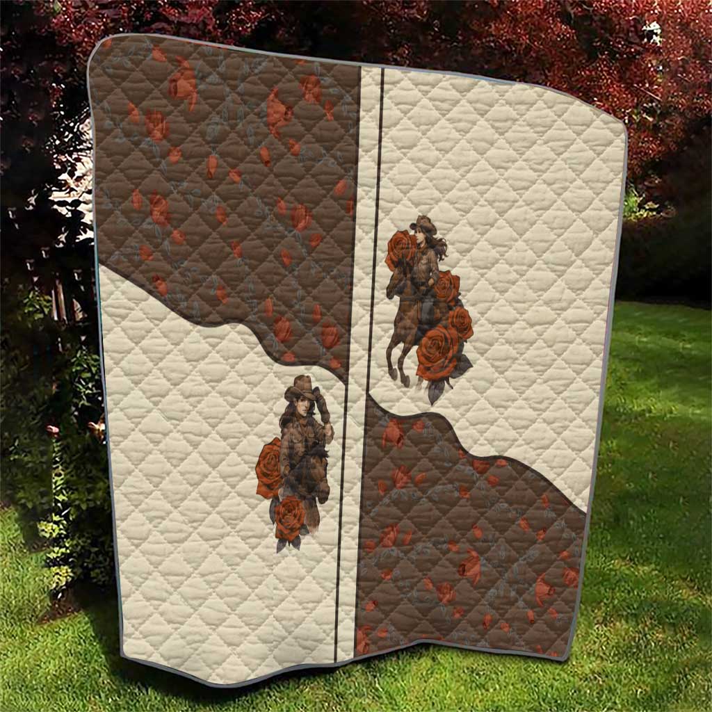 Cowgirl Quilt Rose Retro Western Yoke - Wonder Print Shop