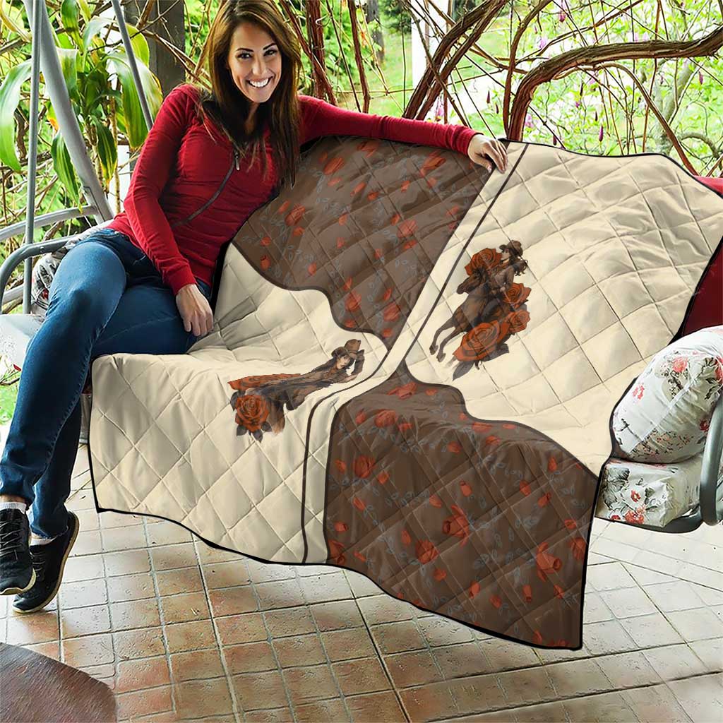 Cowgirl Quilt Rose Retro Western Yoke - Wonder Print Shop