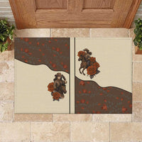 Cowgirl Rubber Doormat Rose Retro Western Yoke - Wonder Print Shop