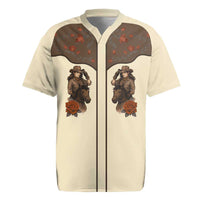 Cowgirl Rugby Jersey Rose Retro Western Yoke - Wonder Print Shop