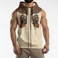Cowgirl Sleeveless Hoodie Rose Retro Western Yoke - Wonder Print Shop