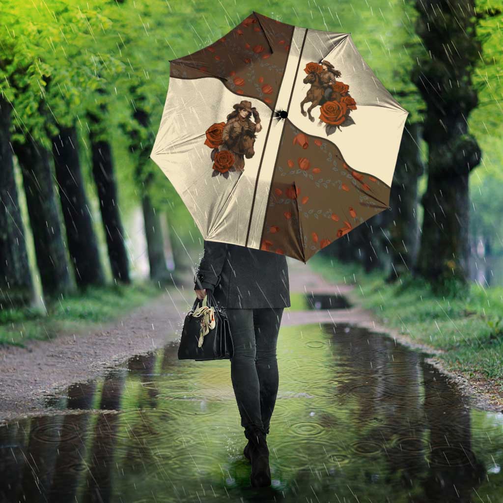 Cowgirl Umbrella Rose Retro Western Yoke - Wonder Print Shop