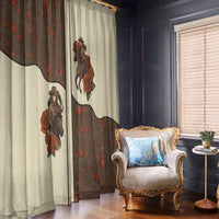 Cowgirl Window Curtain Rose Retro Western Yoke - Wonder Print Shop