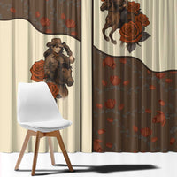 Cowgirl Window Curtain Rose Retro Western Yoke - Wonder Print Shop
