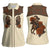 Cowgirl Women Sleeveless Polo Shirt Rose Retro Western Yoke - Wonder Print Shop